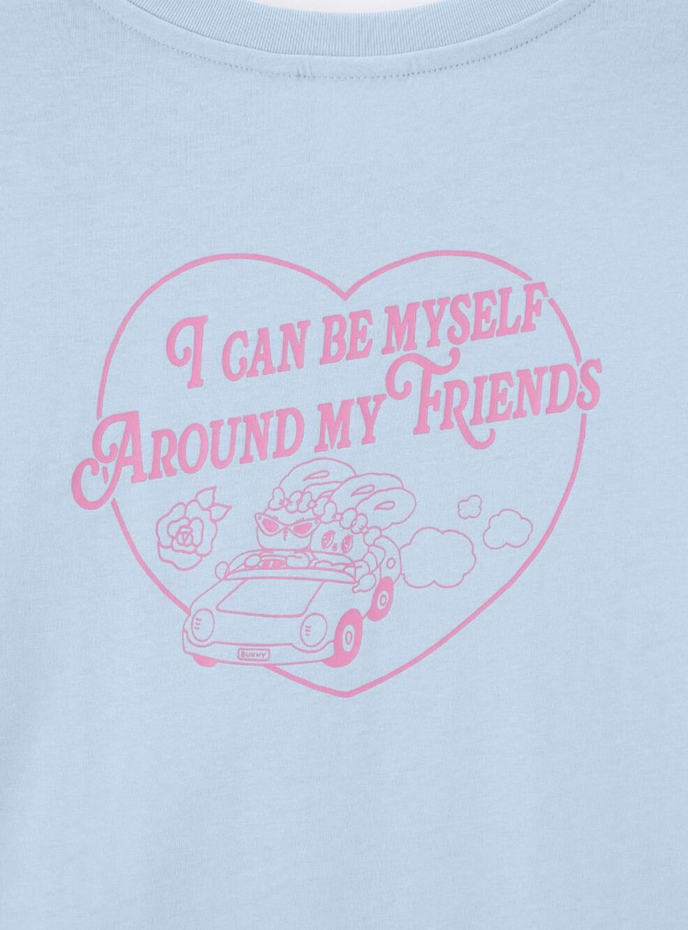 GU (Uniqlo) x Esther Bunny I Can Be Myself Around My Friends T-shirt in Blue